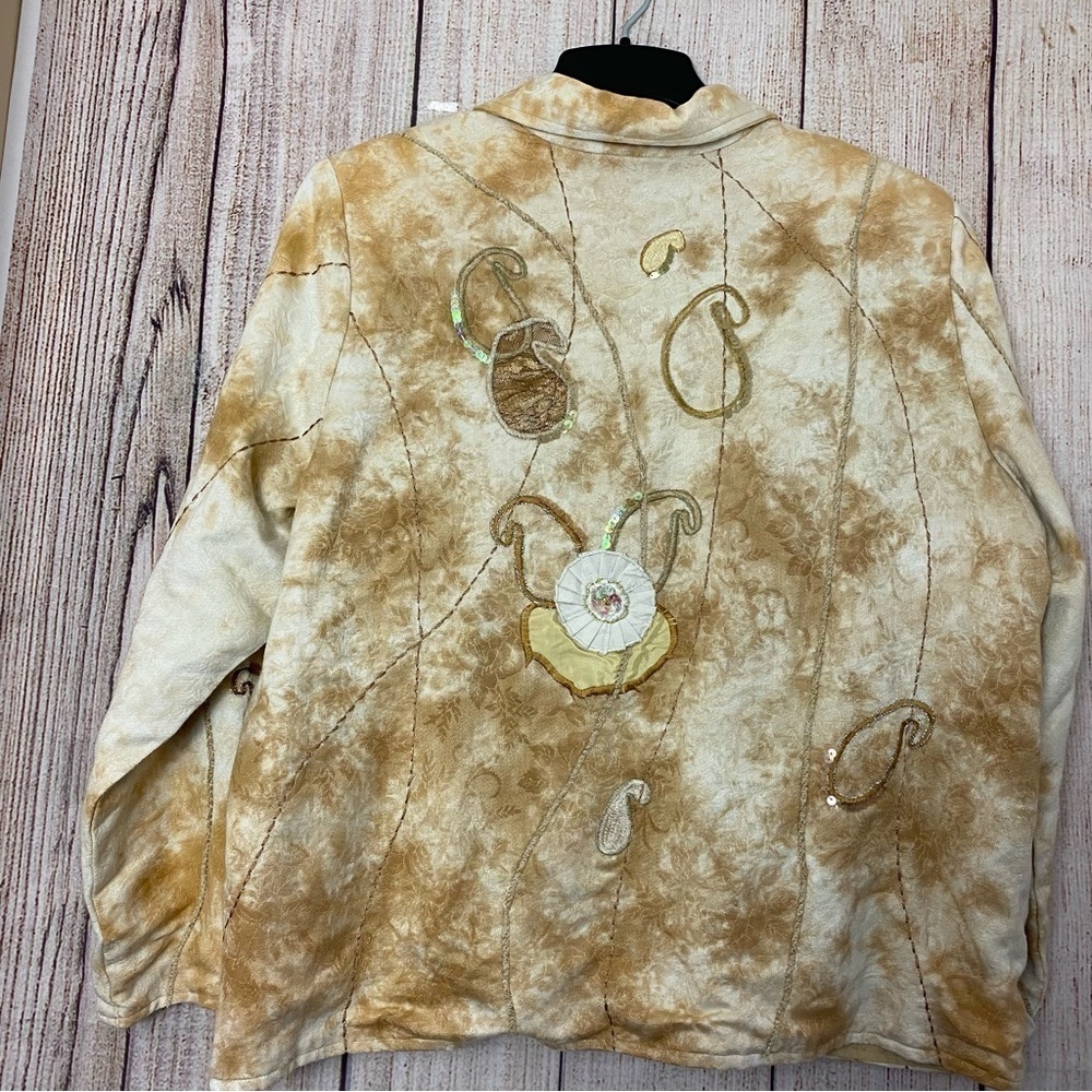 Vintage 90s Womens Indigo Moon Fairy Grunge Patchwork Bohemian Jacket Size 1X - Picture 10 of 12